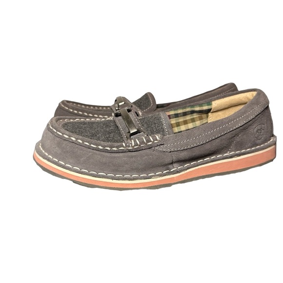 Ariat Womens Cruiser Grey Suede Moccasin Loafers Metal Horse Bit Detail 6.5 B - Picture 4 of 8